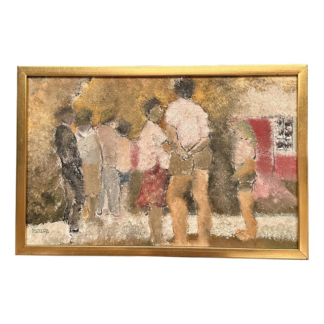 Erling Slagerstad, Gathering, 1992, Oil on Panel, Framed For Sale