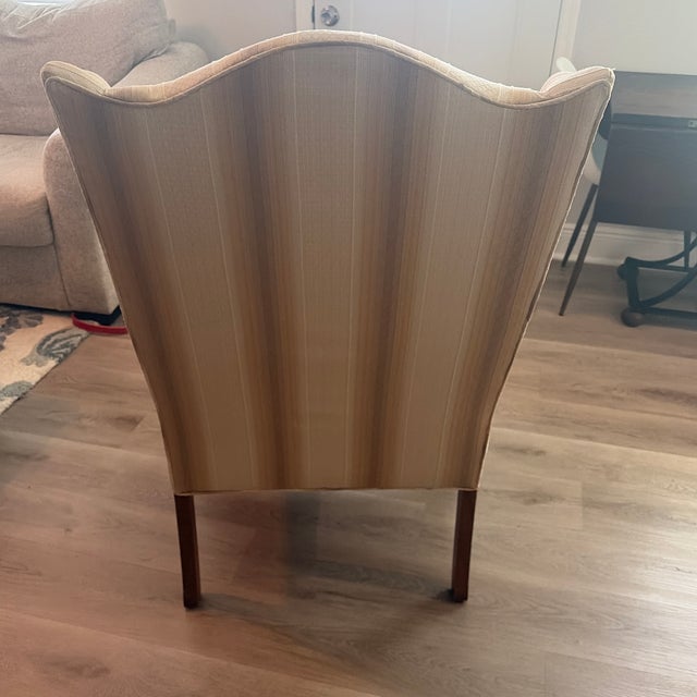 Vintage Queen Anne Wingback Chair For Sale - Image 4 of 4