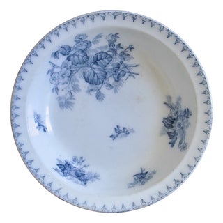 French Earthenware Flore Deep Dish from Sarreguemines, 1885 For Sale