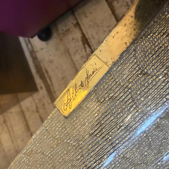 1970s Mid-Century Modern Plexiglass and Gilt Metal Tray by Alberto Sordi For Sale - Image 13 of 17