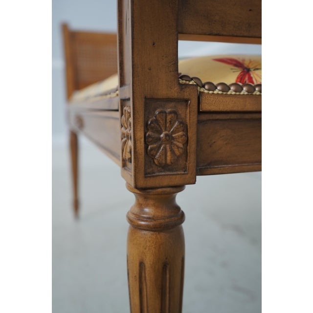Wood French Louis XVI Cane Side Window Bench For Sale - Image 7 of 12