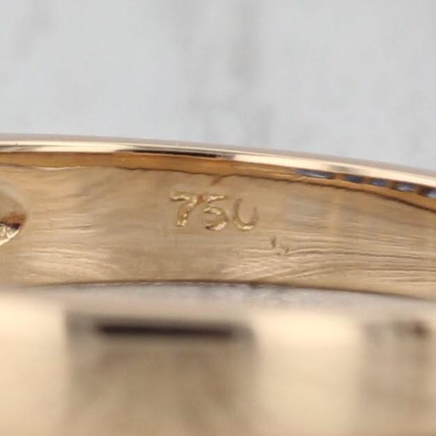 2010s 0.80ctw Blue Sapphire Ring 18k Yellow Gold Stackable Band Size 6.75 For Sale - Image 5 of 8