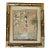 1970’s Asian Style Female Figure Painting on Cork Faux Bamboo Frame For Sale