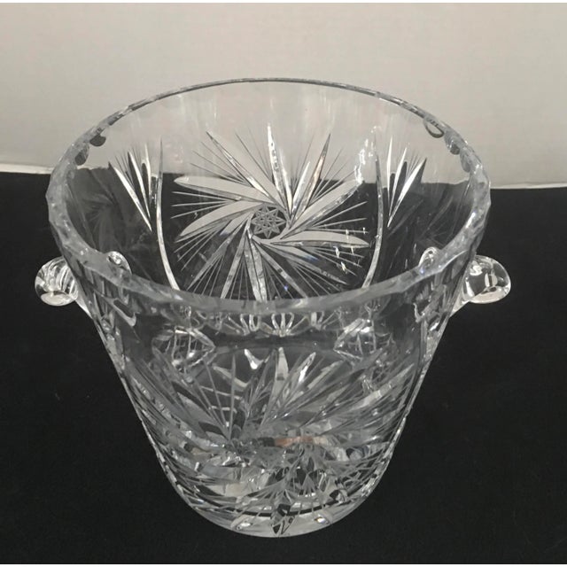 Transparent Vintage Cut Crystal Ice Bucket For Sale - Image 8 of 9