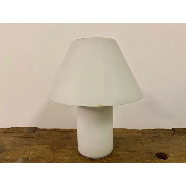 Italian White Glass Table Lamp, 1970s For Sale - Image 10 of 10