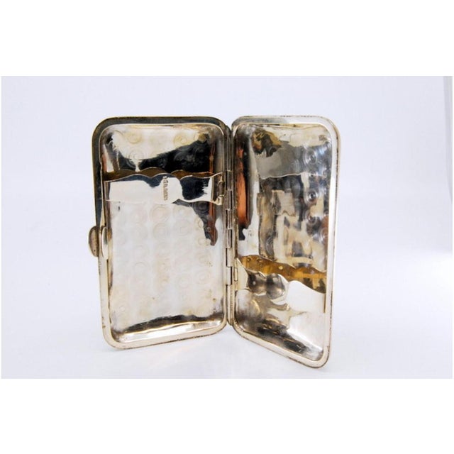 Plain Silver Cigarette Case with Hinged Lid For Sale - Image 5 of 11
