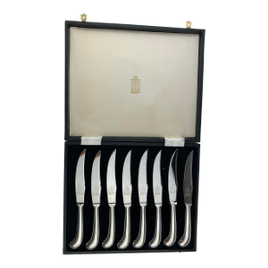Vintage Kirk & Matz Silverplate Dinner Knife Boxed Set of 8