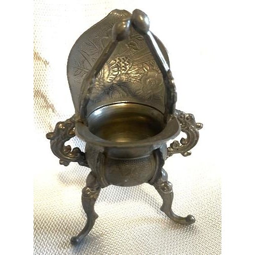 Asian Antique Antique Qing Dynasty Pewter Dragon Libation Cup (Jue) For Sale - Image 3 of 7