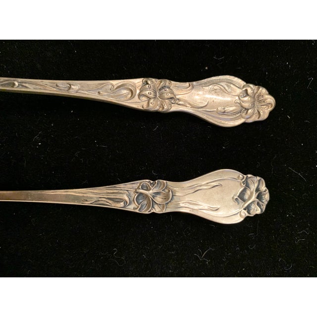 1910s Antique 1910 Whiting Lily Pattern Sterling Silver Iced Tea Spoons- Set of 4 For Sale - Image 5 of 13