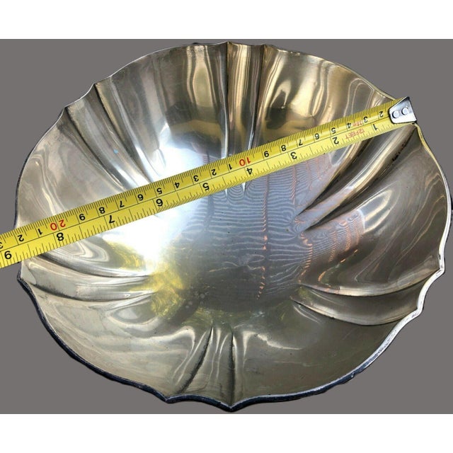 1930s 1930s Tiffany Fluted Art Deco Sterling Silver Centerpiece Bowl 18.5 Ozt No Mono For Sale - Image 5 of 9