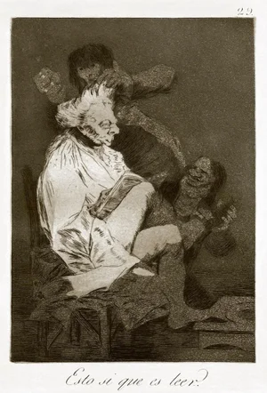 Esto sí Que es Leer - Origina Etching by Francisco Goya - 1868 1868