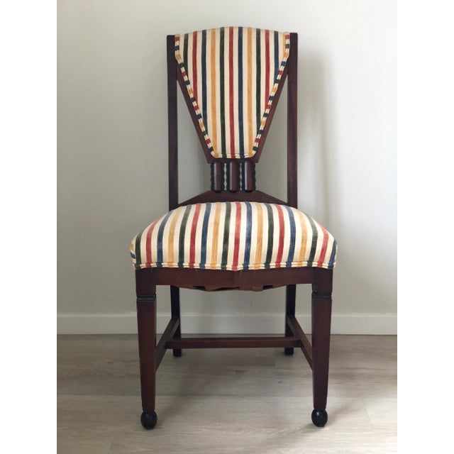 Wood Set of 4 Art Deco Amsterdam School ‘T Woonhuys Dining Chairs the Netherlands 1930s For Sale - Image 7 of 12