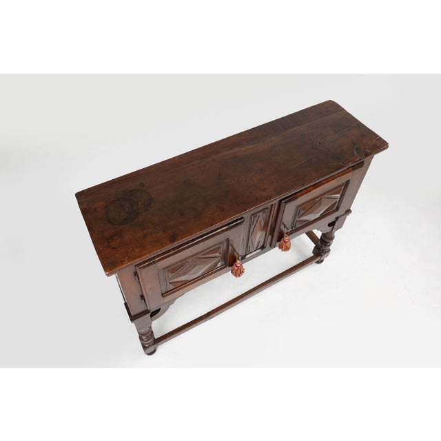 Brown Antique Spanish Oak Carved Cabinet For Sale - Image 8 of 11