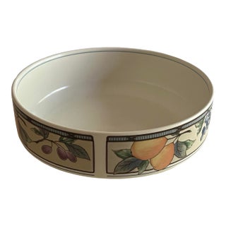 1990s Mikasa Garden Harvest 8" Vegetable Serving Bowl 3" High Excellent For Sale