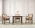 A handsome set of four genuine labeled "Target" upholstered back dining armchairs made in the California coastal organic...
