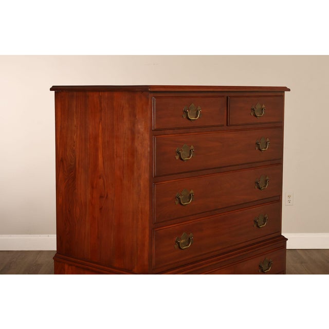 Henkel Harris Chippendale Style Cherry Tall Chest For Sale - Image 12 of 18