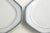 Two small elongated octagonal dishes, white porcelain with double edging gray bluish / blurred Stamp of the factory...