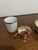 1950s Vintage Kronester Bavaria Porcelain Demitasse Cups With Silver Plated Sugar Bowl For Sale - Image 5 of 5