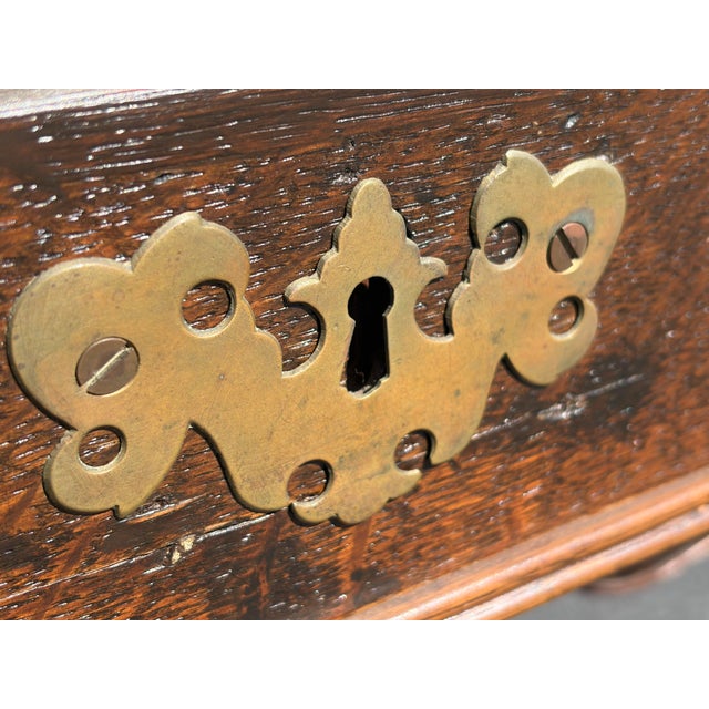 Fine Original William and Mary Oak X Stretcher Side Table For Sale - Image 9 of 9