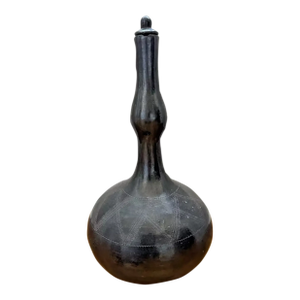 Late 20th Century Uganda Ensumbi Gourd Shaped Water Drinking Vessel Earthenware