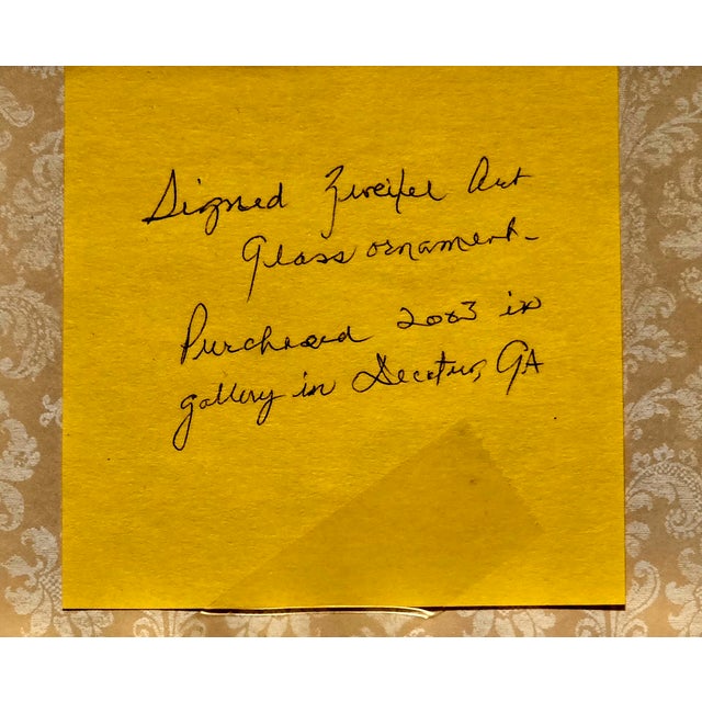 Early 20th Century Signed Zweifel Art Glass Iridescent Teardrop Ornament For Sale - Image 12 of 12