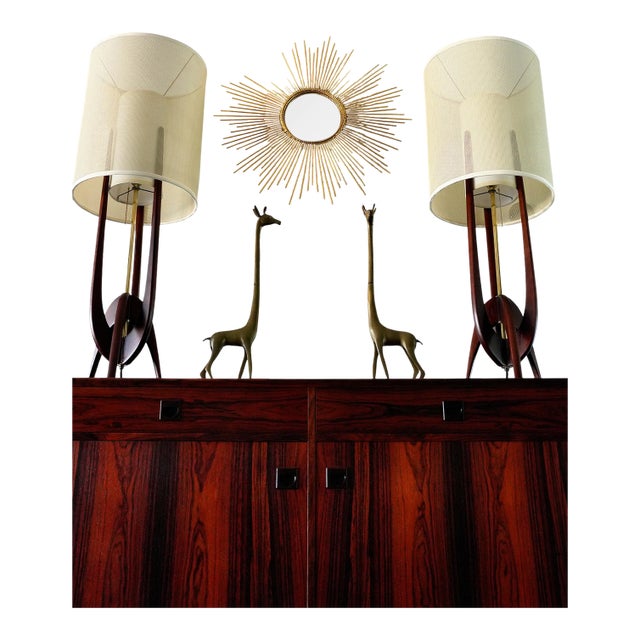 1960s Mid Century Modern R&j Manufacturing Model 30 Table Lamps - a Pair Restored For Sale