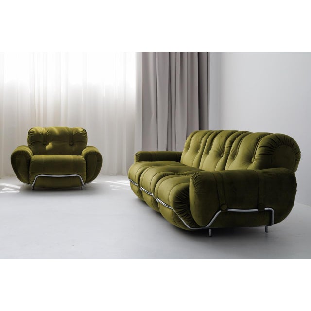 1990s Sofa and Armchairs by Adriano Piazzesi, 1990s, Set of 3 For Sale - Image 5 of 9