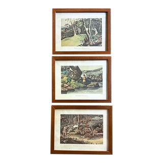English Equestrian Hunting and Fishing Prints, Signed For Sale