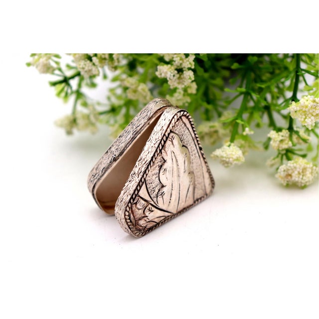 Silver Pill Box with Triangular Reliefs For Sale - Image 5 of 6