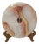 9.75" Natural White Brown Onyx Stone Round Fengshui Home Decor Display For Sale