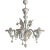 Milky and Gold Murano Glass Chandelier With Flowers and Leaves For Sale
