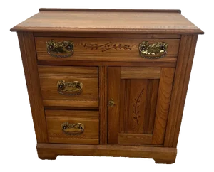 Civil War Era Cabinet Vanity, Three Knapp Jointed Drawers, Restored