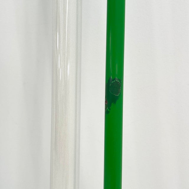 Metal Green Double Neon Lamp by Gian N. Gigante for Zerbetto, 1980s For Sale - Image 7 of 13