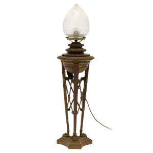 French Bronze 19th Century Converted Oil Lamp