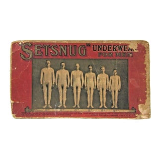 Antique 1909 Setsnug Underwear for Men Advertising Sign For Sale