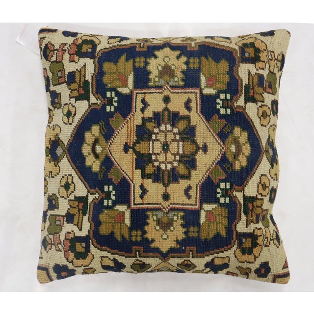 Mid 20th Century Traditional Square Turkish Rug Pillow For Sale - Image 5 of 5