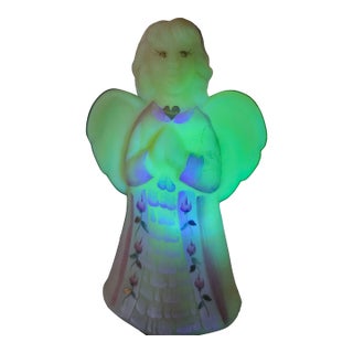 1990s Fenton Burmese Uranium Glass Angel For Sale