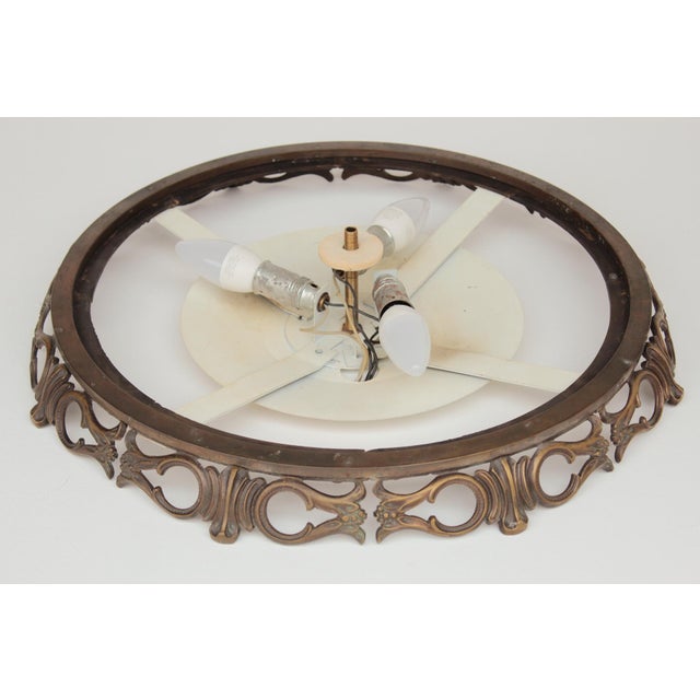 Beige Large Art Deco Recessed Light Fixture in Brass and Glass, 1950s For Sale - Image 8 of 11