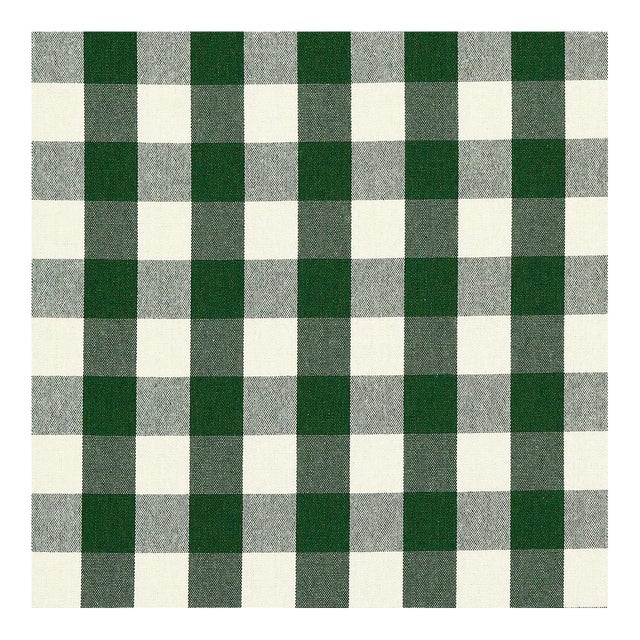 Schumacher Dutton Buffalo Check Fabric in Emerald For Sale