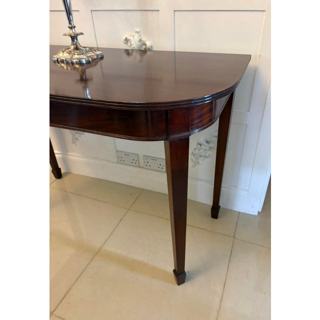 Antique Georgian Mahogany Demi Lune Console Table, 1800 For Sale - Image 6 of 9