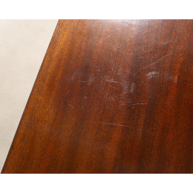 Brown Pair of Georgian Style Mahogany Demilune Console Tables For Sale - Image 8 of 17