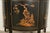 Imperial Furniture Grand Rapids French Regency Chinoiserie Black Lacquered Hand Painted Demilune Cabinet, Circa 1940s For Sale - Image 11 of 16