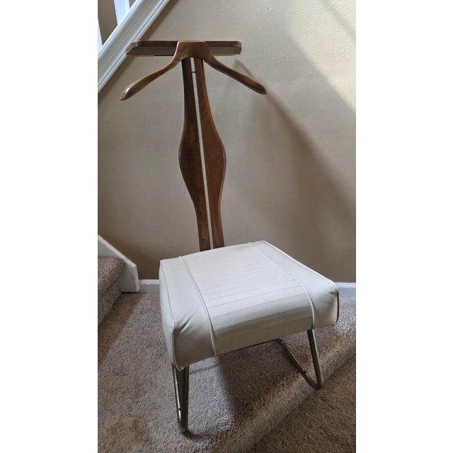 Vintage original Midcentury Modern valet by the Setwell Company. Original upholstery in great condition. It has a solid...
