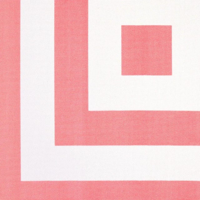 Contemporary Sample - Schumacher Roxbury Indoor/Outdoor Fabric in Coral For Sale - Image 3 of 5