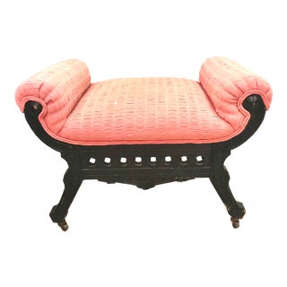 Antique Eastlake Vanity Bench Stool For Sale