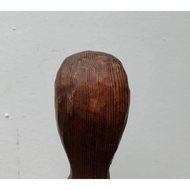 Vintage Wooden Sacral Figurine Sculpture For Sale - Image 15 of 18