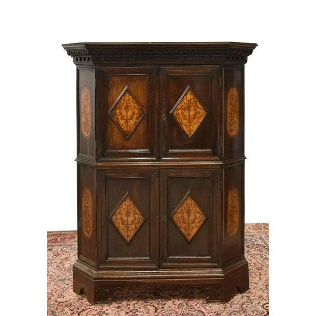 Early 20th Century Early 20th Century Italian Baroque Marquetry Inlaid Corner Cabinet For Sale - Image 5 of 5