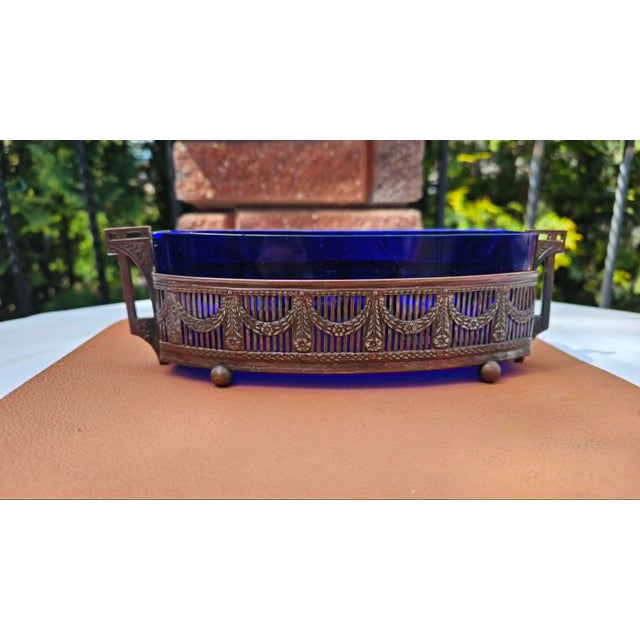 Blue Art Nouveau Jardiniere in Cobalt Glass, 1890s For Sale - Image 8 of 8