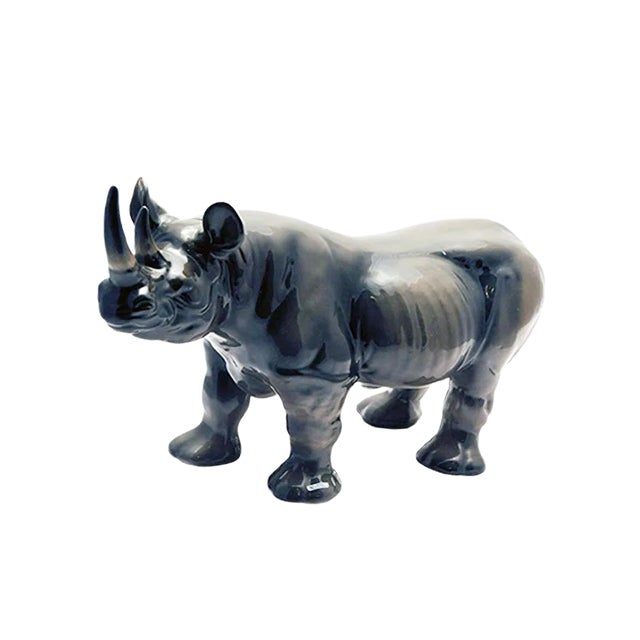 Ceramic Sculpture of Rhino from Ronzan, 1960s For Sale