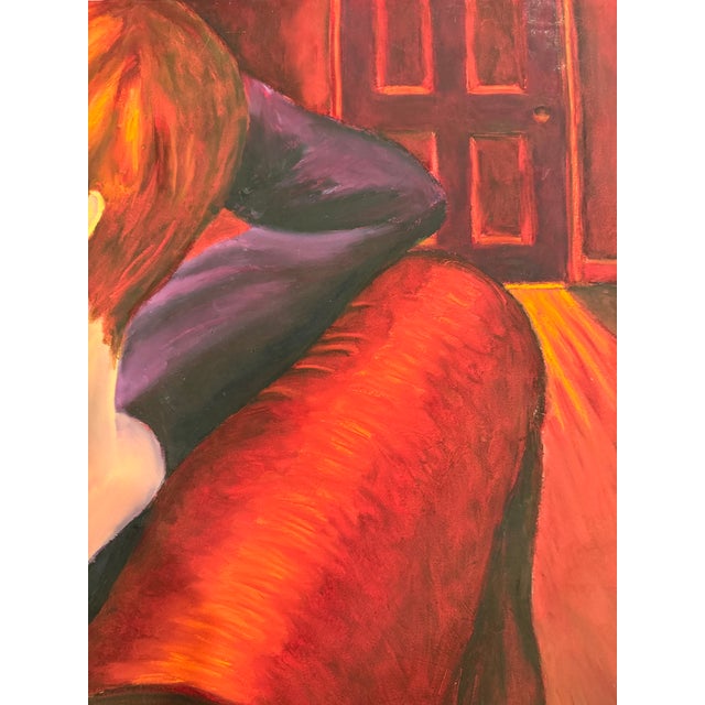Contemporary Contemporary Figurative Oil Painting, "Cautious" by Teresa DiMarco For Sale - Image 3 of 3